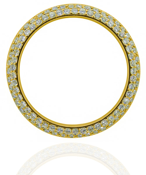 14K GOLD 40mm Dome 2 Row