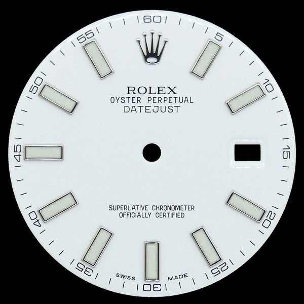 White Rolex Datejust SS Trim Luminescent Indices